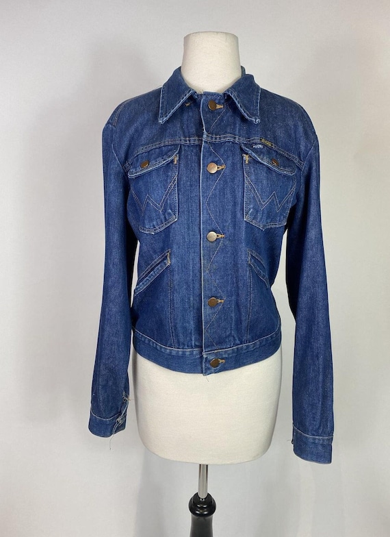 1970s Rare W Pocket Stitch Wrangler Denim Jacket