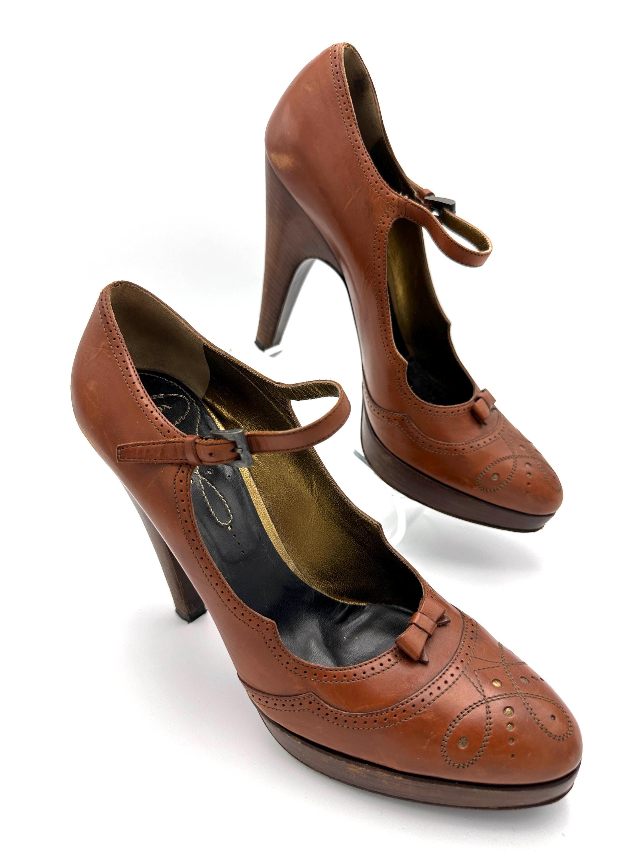 Prada Brown Pumps - Etsy