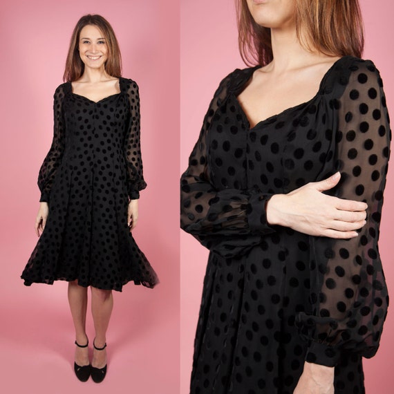 velvet polka dot dress