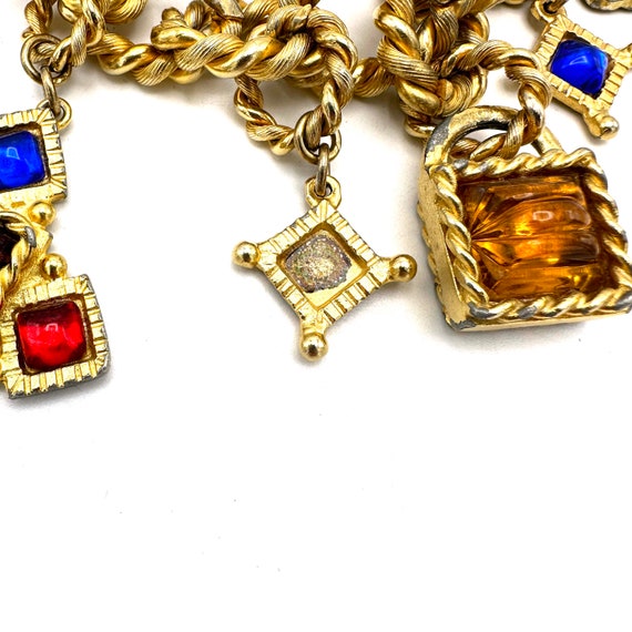 1990s YOSCA Golden Jumbo Charm Bracelet - image 7