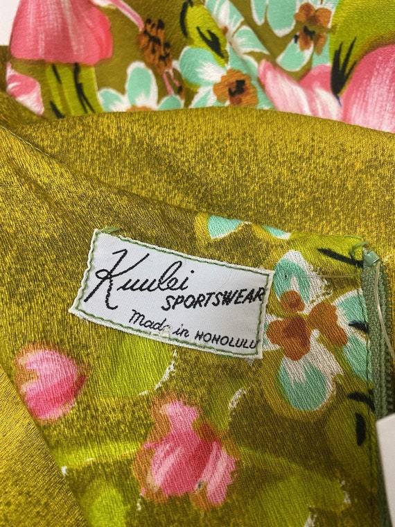 1960s Kuulei Sportswear Cotton Floral Shift Dress - image 7