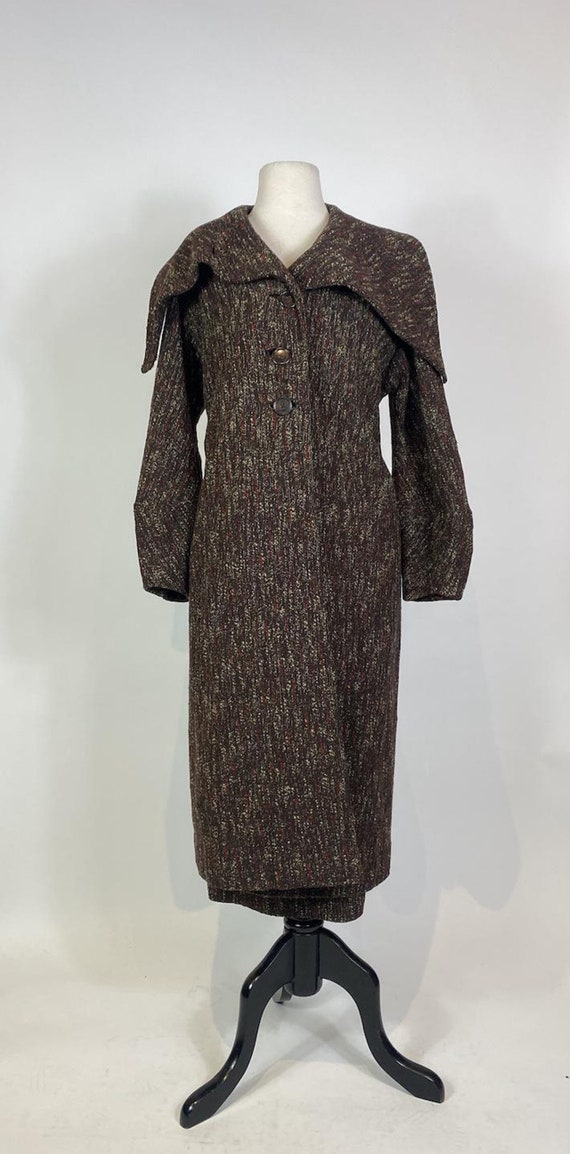 1920s Jumbo Collar Tweed Skirt and Jacket 2 pc. S… - image 2