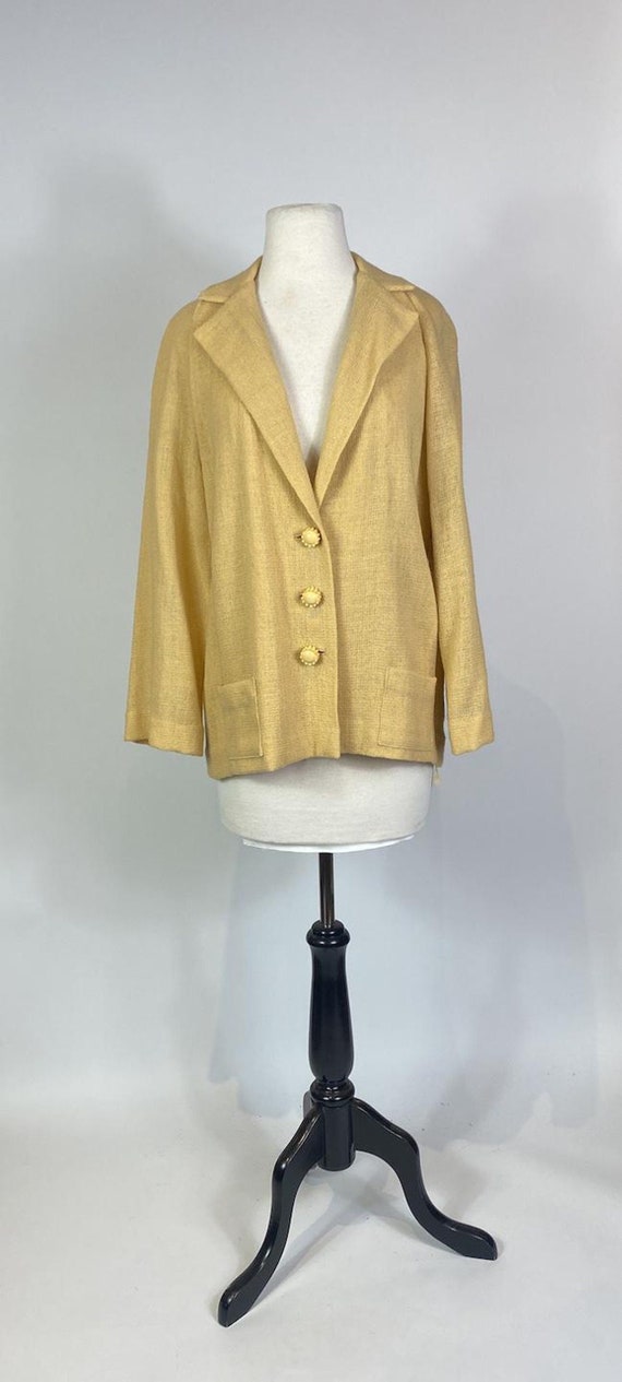 1930s Beige Bakelite Button Blazer Jacket
