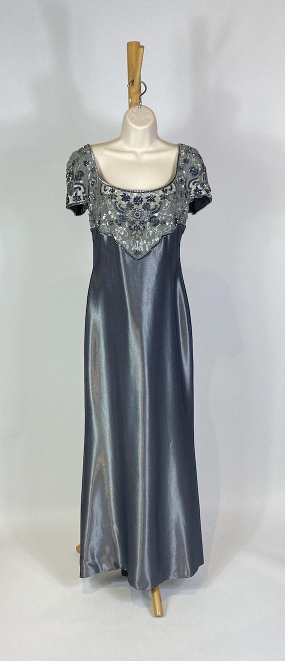 1990s - Y2K Escada Couture Metallic Silver Liquid… - image 2