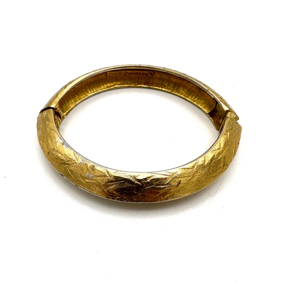 1980s LUCIAN PICCARD Golden Bangle Bracelet - image 3