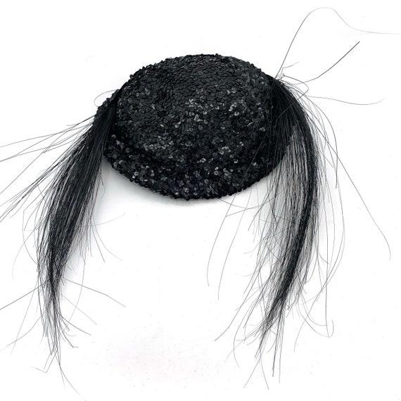 1940s-50s Best Co. Sequin Feather Hat - image 4