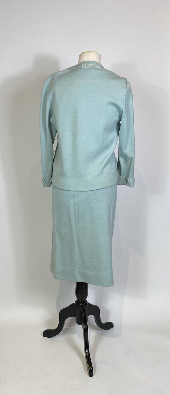 1960s Kimberly Robins Egg Blue Wool Three Piece S… - image 4