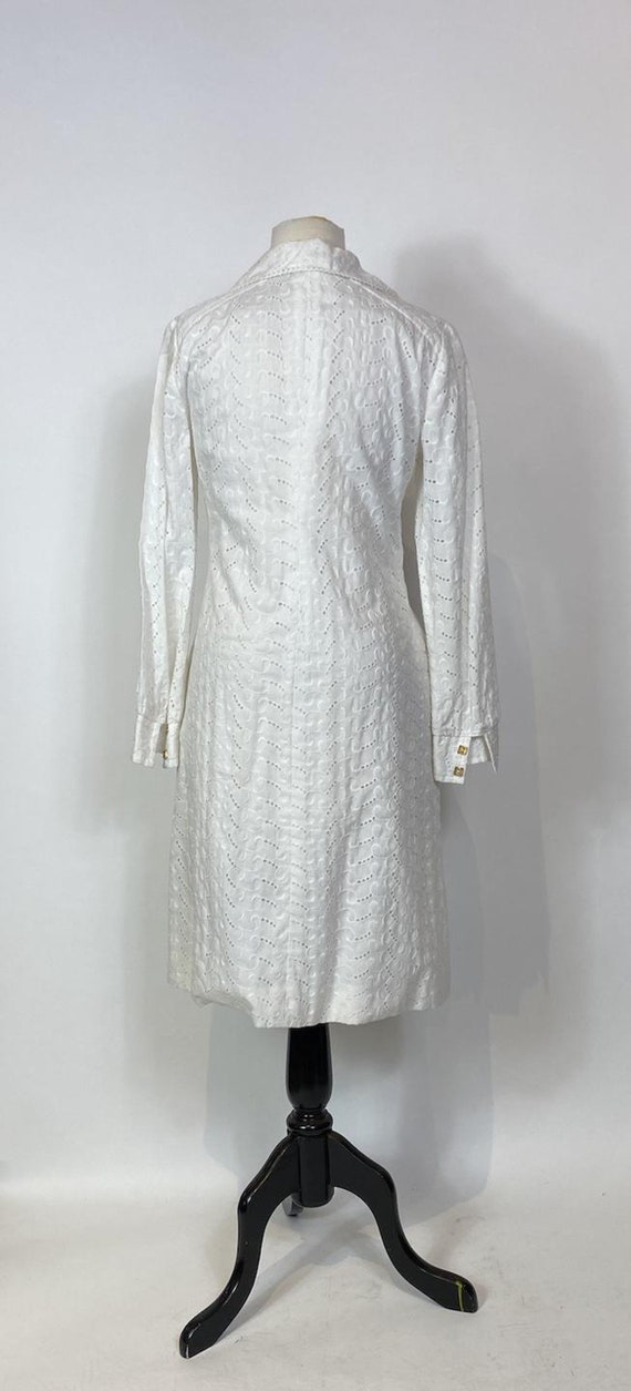 1960s - 1970s Anjac Fashions White Eyelet Lace Co… - image 4