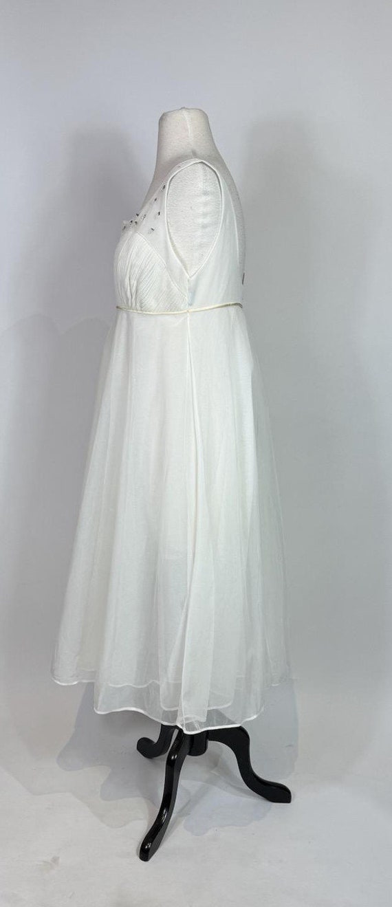 1950s - 1960s Eve Stillman White Nylon Sequin Bab… - image 5