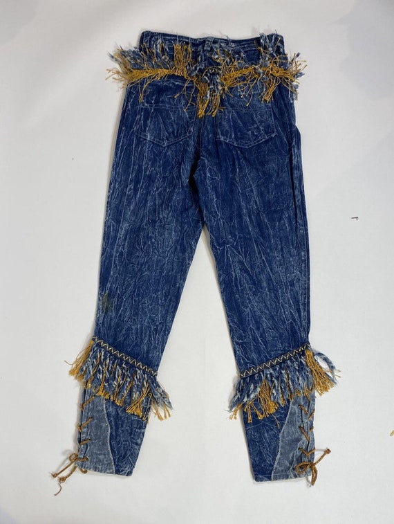 1980s Carreli Acid Wash Denim Jacket Top and Jean… - image 8