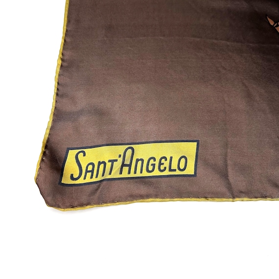 1970s Saint Angelo Lion Head Print Silk Scarf - image 3