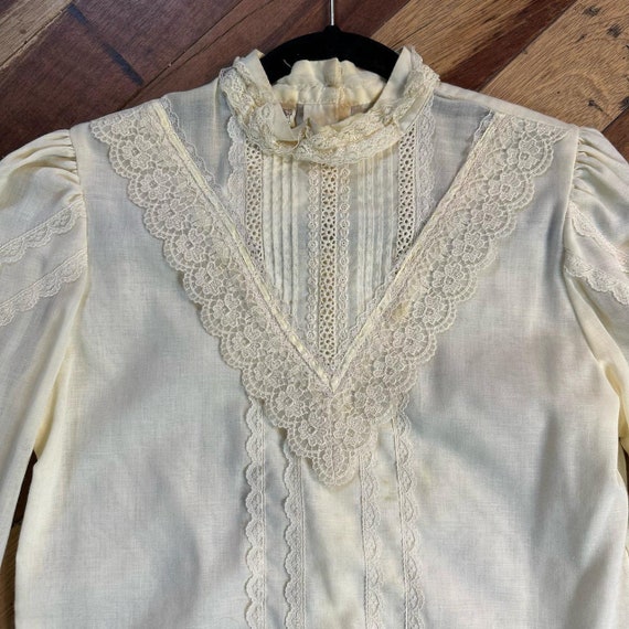 1970s - 1980s Jessica's GUNNE SAX White Lace Prairie … - Gem