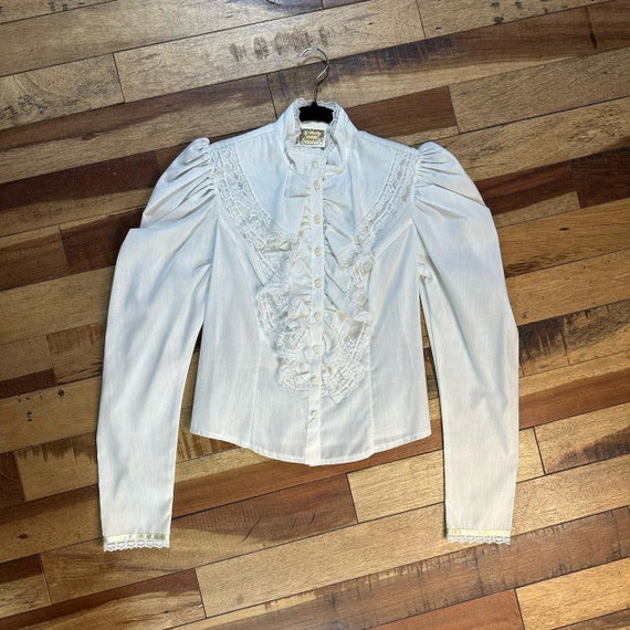 1970s - 1980s Jessica's GUNNE SAX White Ruffle Ed… - image 1