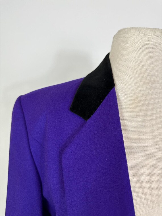 1980s - 1990s Louis Feraud Purple Wool Blazer Jac… - image 5