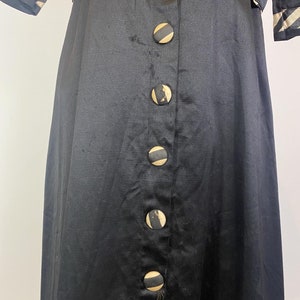 1940s Black Cotton Striped Trim Day Dress image 8