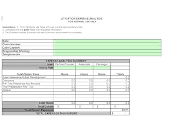 Litigation Analysis Legal Case Cost Estimate Trial Budget Legal Action Cost Fee Estimate for Client Insurance