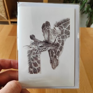Giraffe Grußkarte, Afrikanische Wildtier-Karte, Geburtstagskarte, leere Karte für alle Gelegenheiten
