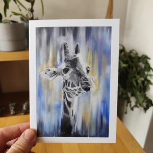 Biglietto d'auguri per giraffa, biglietto per la fauna selvatica africana, biglietto di compleanno, biglietto vuoto per tutte le occasioni