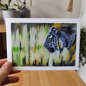 Biglietto d'auguri tigre, biglietto per la fauna selvatica, biglietto di compleanno, biglietto vuoto per tutte le occasioni