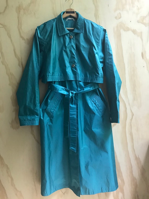 Iridescent Trench Coat: Rain coat, summer sky tren