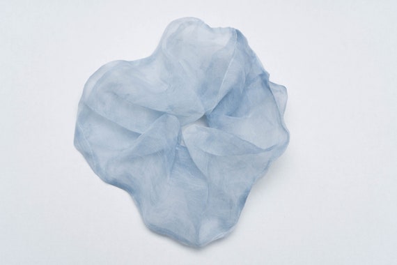 Indigo Hand Dyed 100 Silk Scrunchie Ponytail Holder Hair Etsy