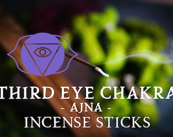 Third Eye Chakra Incense Cones, Ajna Energy (Natural, Hand Dipped)