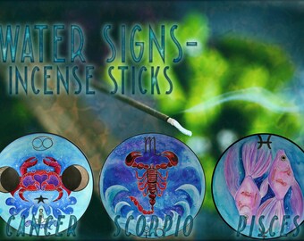 Zodiac Water Sign Incense Cones (Cancer, Scorpio, Pisces Scents)