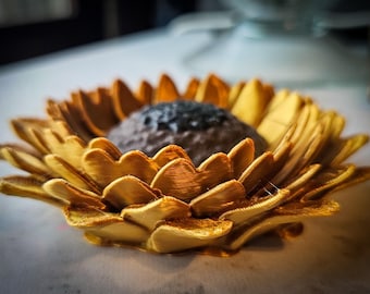 SUNFLOWER Incense Burner - Incense Holder - Lammas - Lughnasadh - 3D Printed Sculpture - Forestcore - Fairycore Decor