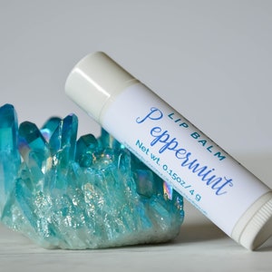 Peppermint Lip Balm - Natural Mint Lip Balm - Natural Lip Balm - All Natural Lip Gloss - Candy Cane Flavored Lip Balm - Flavored Lip Gloss