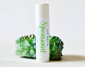Spearmint Lip Balm: Natural Coconut Oil, Mint Flavor