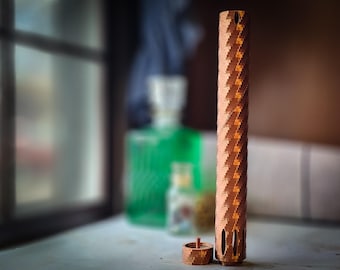 3D Printed Incense Burner Tower – Copper-Toned Modern Sculpture