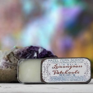 Lemongrass Patchouli - Natürlicher Lippenbalsam - Lemongrass Balsam - Hippie Lippenbalsam - Patchouli Aromatherapie - Natürliche Hautpflege