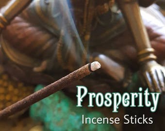 PROSPERITY Incense - Abundance Incense Sticks - Vetiver Incense - Ritual Incense - Woody Incense - 20 Fragranced Incense Sticks