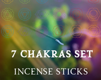 Chakra Mini Incense Sticks - 7 Chakras - Empath Protection - Reiki Session Incense - Chakra Balance -