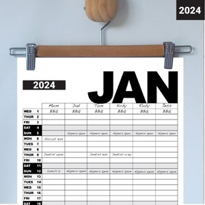 2024 Family Organiser free delivery 2024 Calendar 2024 Printable Family Organiser 2024 calendar printable 2024 planner image 1