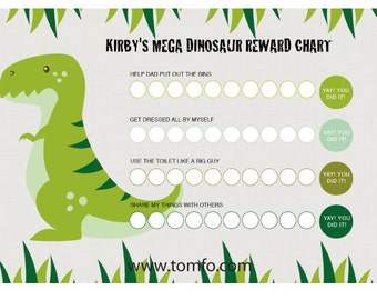 Personalized Dinosaur Reward Chart: Kids Chore Chart (Digital Download)