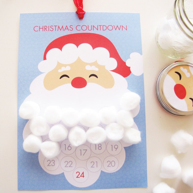 Christmas Calendar Santa Countdown Xmas countdown Santa's Beard Advent Calendar Tomfo image 1