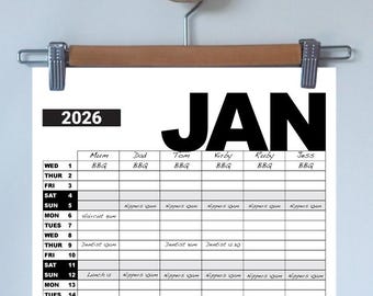 2026 Familien Organizer | 2026 Kalender | 2026 Druckbare Familien Organizer | Kalender 2026 zum Ausdrucken | 2026 Kalender