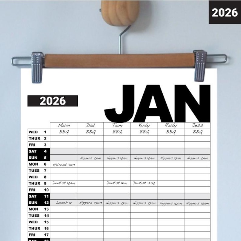 2026 Family Organiser 2026 Calendar 2026 Printable Family Organiser Il K22c 