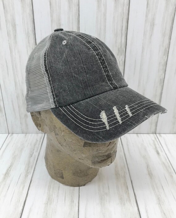 blank distressed trucker hats
