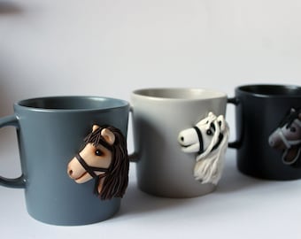 MUG de vrai hobbyhorser / mug avec tête de stickhorce / mug en argile polymère