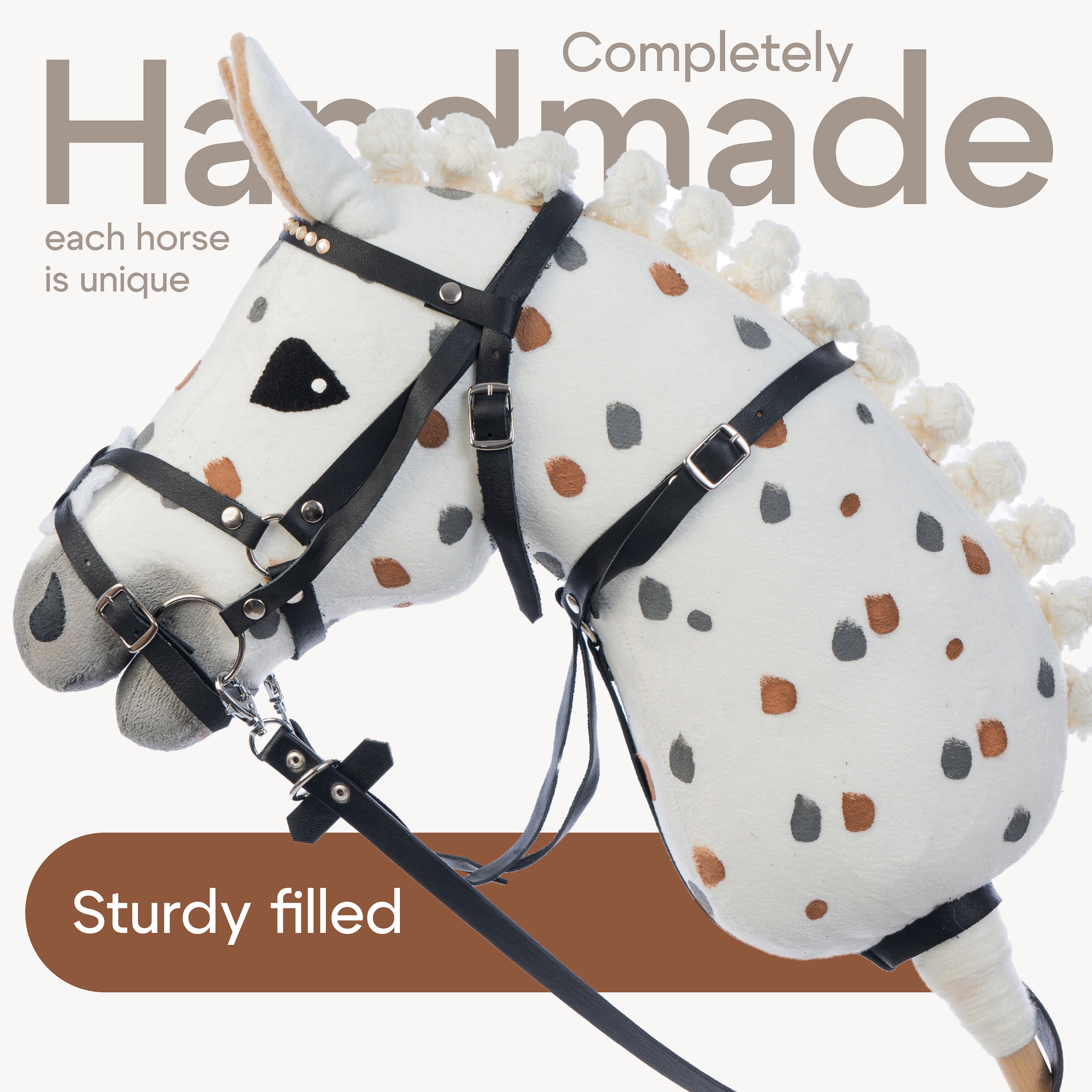 Hobby horse horse black (BLACK 1) with head breastplate FREE! / A3