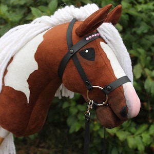 Hobby horse A3 with bridle and reins I Chestnut LUCKY I Realistic stick horse