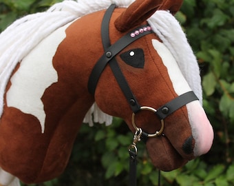 Hobby horse A3 with bridle and reins I Chestnut LUCKY I Realistic stick horse