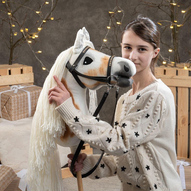 Hobby horse A3 with bridle and reins I Roan SUNNY I Realistic steckenpferd image 5