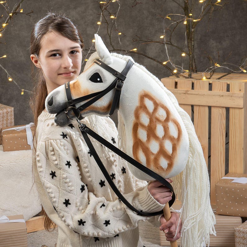 Hobby horse A3 with bridle and reins I Roan SUNNY I Realistic steckenpferd image 13