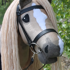 Hobby horse A3 with bridle and reins Rose Gray JAZZ