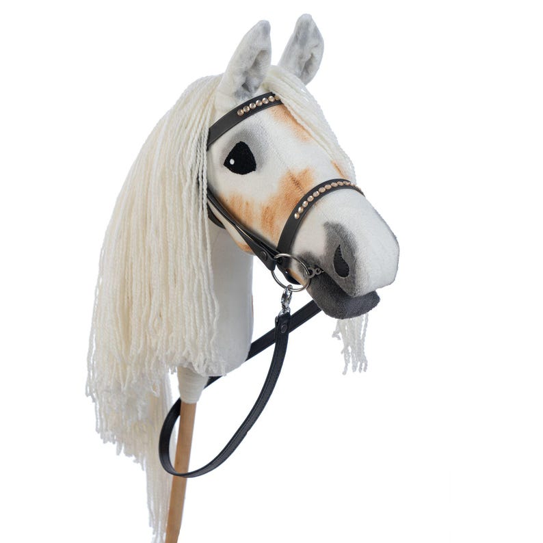 Hobby horse A3 with bridle and reins I Roan SUNNY I Realistic steckenpferd image 3