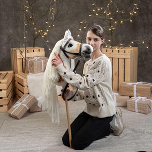 Hobby horse A3 with bridle and reins I Roan SUNNY I Realistic steckenpferd image 16