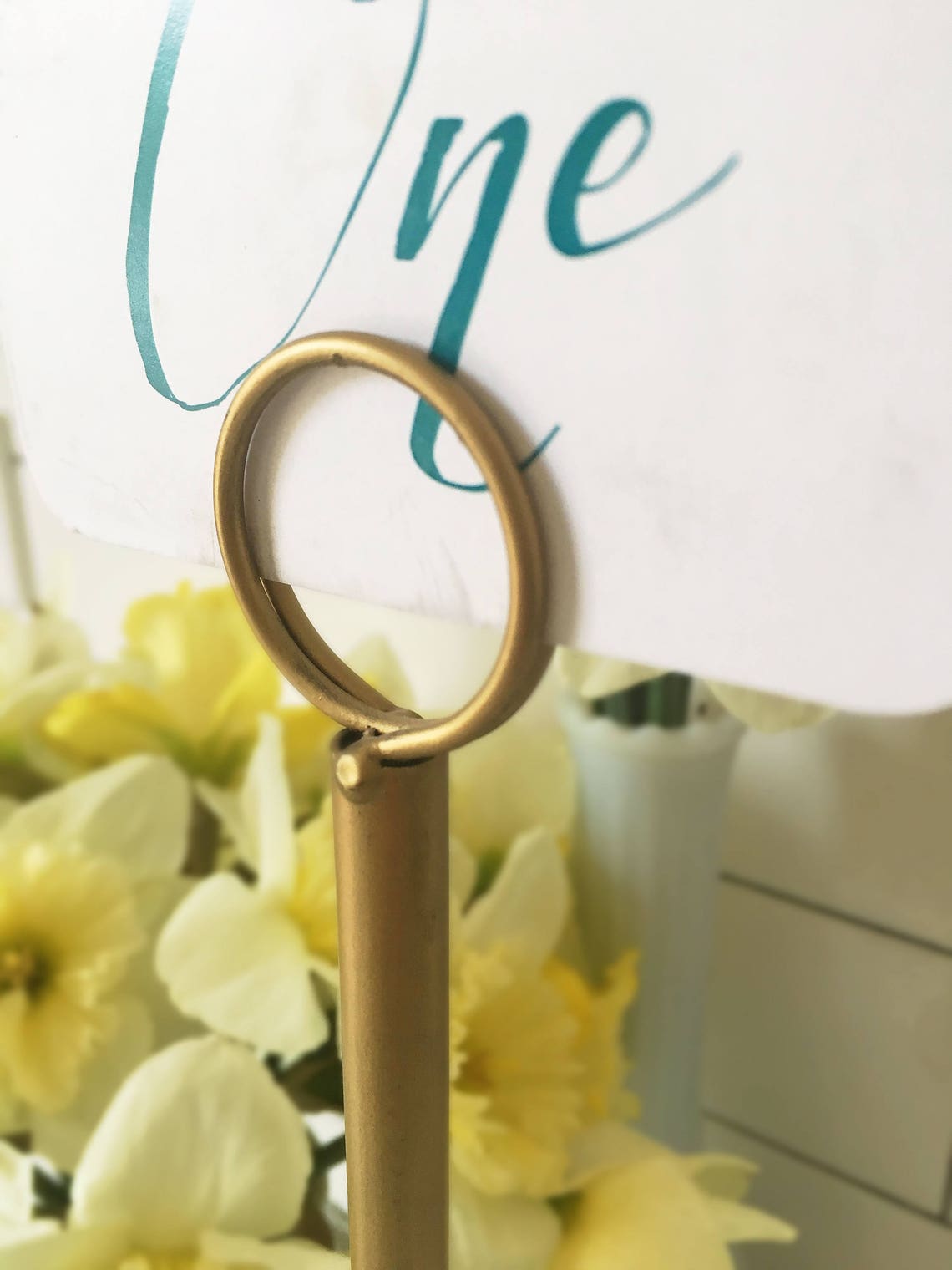 Antique Gold Table Number Holder Gold Menu Holder Gold Etsy